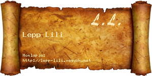 Lepp Lili névjegykártya